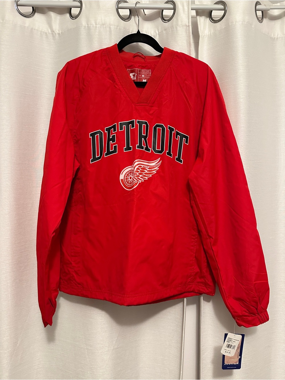 Starter Red Detroit Wings Pullover Windbreaker